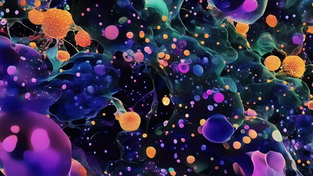 Highmagnification confocal image of activated microglia releasing inflammatory cytokines showcasing their immuneregulatory function.