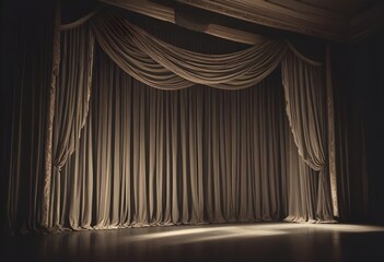 Fototapeta premium Dark velvet curtains theater background screen, wallpapre, texture, set, sample