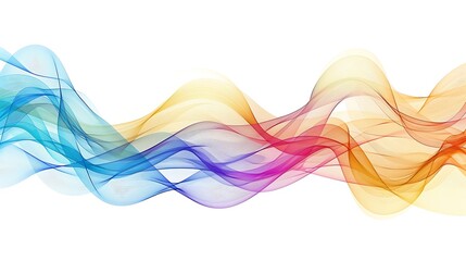 Obraz premium Simple and vibrant spectrum line waves with a clean minimalist design on white