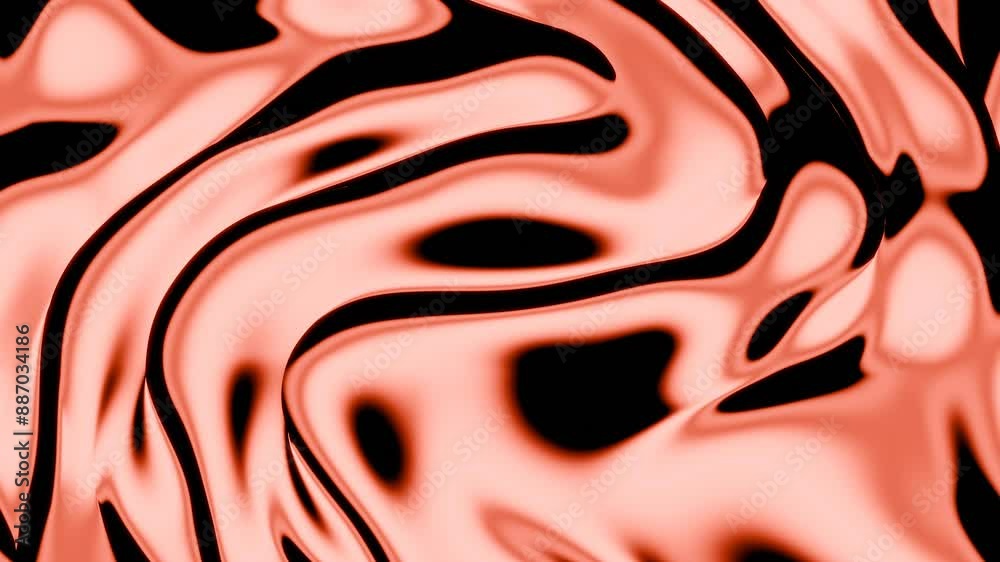 Poster creating elegant fluid patterns blending red and black hues for a captivating visual experience. des