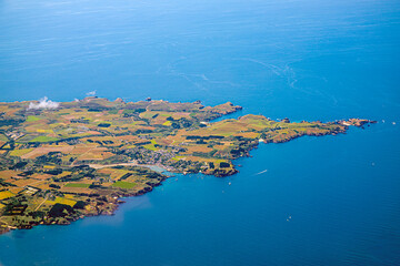 belle ile en mer island from aerial view in french brittany in morbihan 
