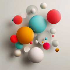 A colorful array of spheres in various sizes and colors
