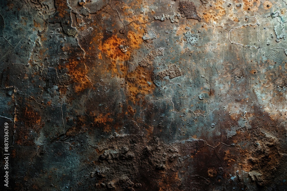 Aufkleber A close-up of a rusty metal surface with visible rust and corrosion