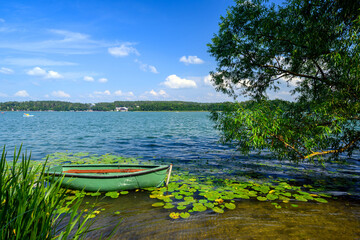 Obraz premium Beautiful summer day on masuria lake district in Poland