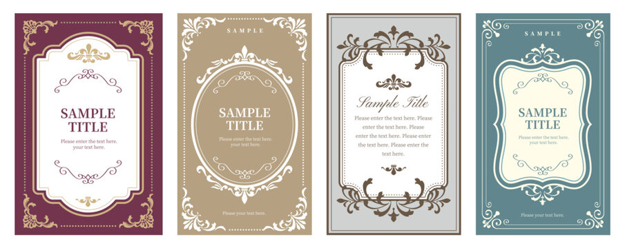Vector ornament, vintage frames and border. Design elements for packaging design and invitations..eps