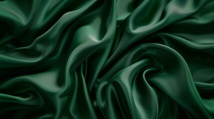 Obraz premium Closeup of the texture of dark green silk showcasing its smooth surface and elegant appearance Toned background with a silk texture pattern 3D vector illustration