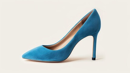 Fototapeta premium Blue high heels in suede