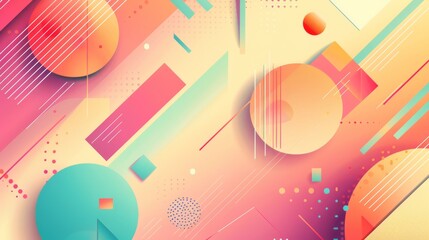 Obraz premium Modern background design with geometric shapes in gradient colors for a fresh and appealing look.