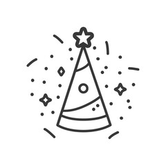 birthday hat minimalist line art icon logo symbol