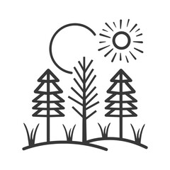 forest minimalist line art icon logo symbol