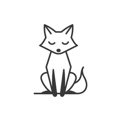Fototapeta premium fox minimalist line art icon logo symbol