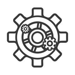 Obraz premium gears minimalist line art icon logo symbol