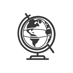 Obraz premium globe minimalist line art icon logo symbol