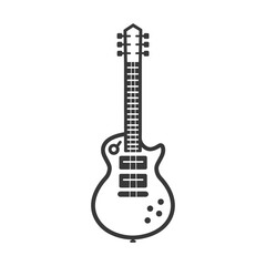 Fototapeta premium guitar minimalist line art icon logo symbol