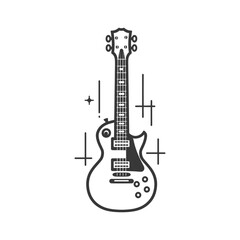 Naklejka premium guitar minimalist line art icon logo symbol