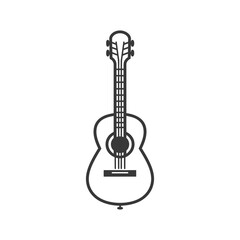 guitar minimalist line art icon logo symbol