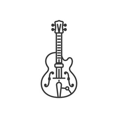 Naklejka premium guitarist minimalist line art icon logo symbol