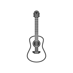 Naklejka premium guitar minimalist line art icon logo symbol