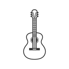 Naklejka premium guitar minimalist line art icon logo symbol