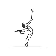 gymnast minimalist line art icon logo symbol