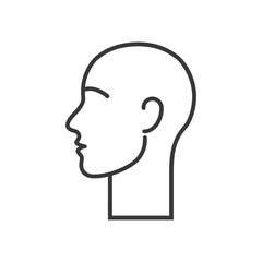 head minimalist line art icon logo symbol