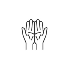 Obraz premium Minimalist Line Art: Praying Hands in Supplication