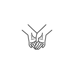 Obraz premium Minimalist Line Art: Intertwined Hands, Gentle Support