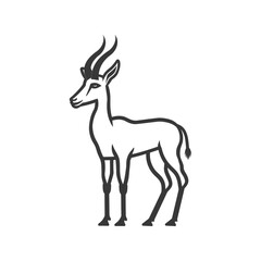 Fototapeta premium Monochromatic Line Art Illustration of a Graceful Gazelle