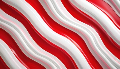 Abstract Red And White Wavy Stripes Background Pattern