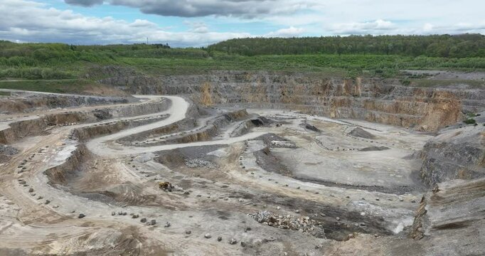 Open pit mines around Wulfrath, Germany. Aerial view.
