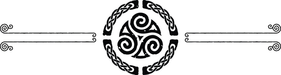 Two Lines Celtic Header - Knot Circle, Celt Spirals