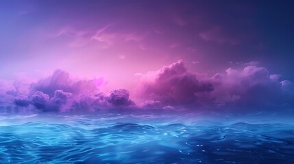 Obraz premium Stylized stormy ocean with vibrant gradient colors, simple and elegant