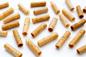 Thai snack, crispy coconut rolls