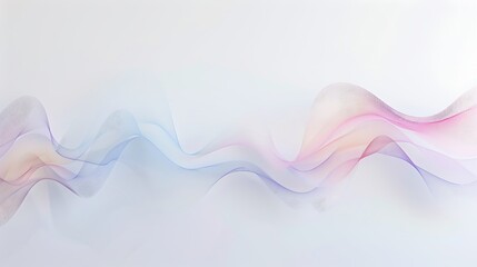 Subdued spectrum line waves in a soft and simple minimalist style on white