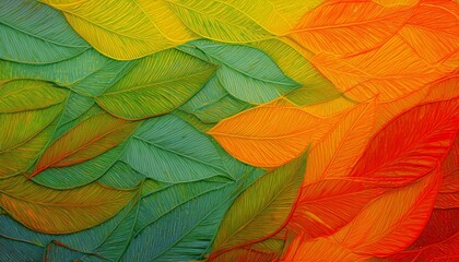 Colorful leaf texture background illustration. Generative ai image