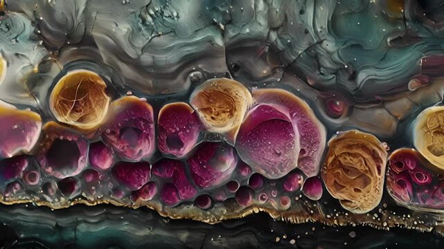 Crosssection of a fungal hypha with cytoplasmic streaming allowing for efficient delivery of nutrients to various parts of the fungus.
