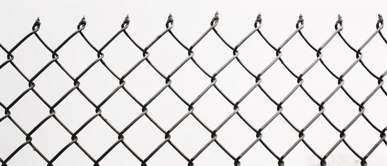 Fototapeta premium A black and white photo of a chain link fence