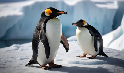 Fototapeta premium penguin in its natural environment, close-up