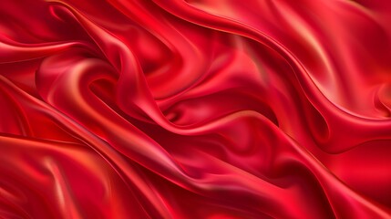 Obraz premium Vector illustration of a realistic red silk top view background Elegant and soft royal backdrop with a shining flowing surface