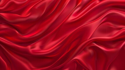 Obraz premium Vector illustration of a realistic red silk top view background Elegant and soft royal backdrop with a shining flowing surface