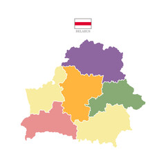 Silhouette and colored belarus map Vector illustration Europe