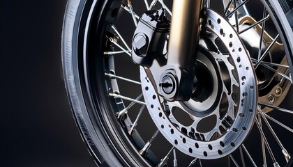 Motorcycle wheel close up. Genrative ai image