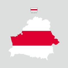 belarus vector map with flag and state in color. Background map eps 10 Vector illustration Europe