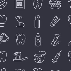 Seamless vector pattern of dental icons