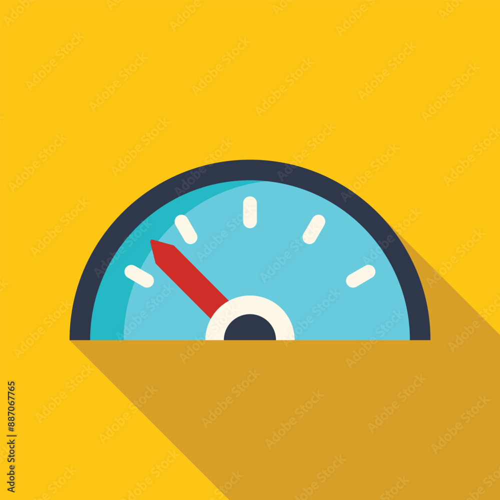Poster speedometer with red arrow pointing upward indicating increasing performance