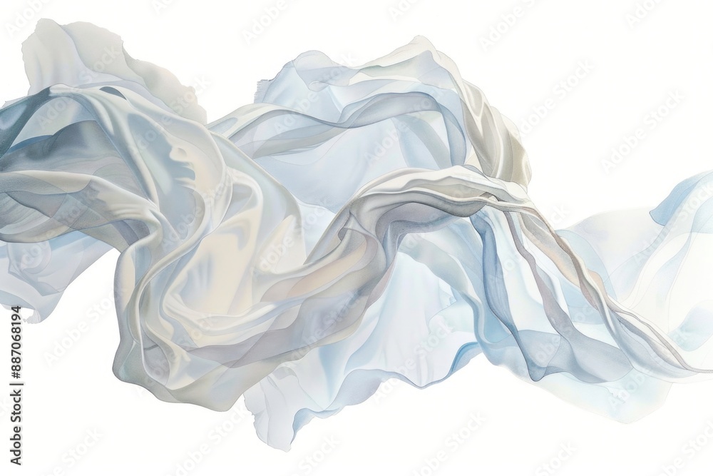 Poster a simple image of a white cloth lying flat on a white surface, great for backgrounds or minimalist d