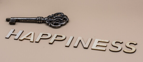 Happiness letters with key