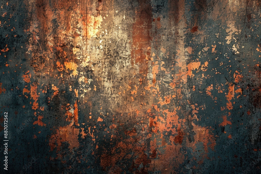 Poster a close-up of a rusty metal surface with visible corrosion