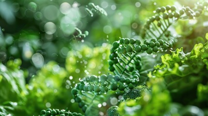 DNA deoxyribonucleic acid and green vegetables healthy diet and nutrition food Weight loss tailored by DNA Food intolerances Nutrigenomics The Genome Food Interface