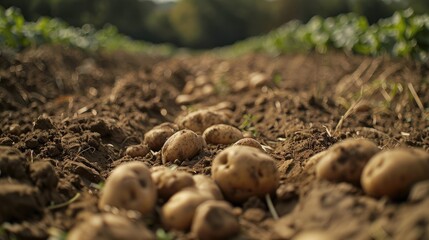 potatoes digging up harvesting of root crops infertile soil crop failure lean year potato field